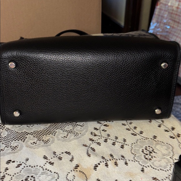 COACH DEMPSEY signature monogram black gray satchel/crossbody - Picture 6 of 7